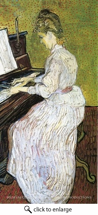 Photo:  Marguerite Gachet at the Piano, 1890, oil on canvas. Vincent van Gogh